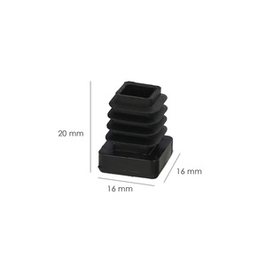 Tappo interno quadrato in plastica 16x16 mm. Nero. Confezione da 200 Unità. - Product Image 2