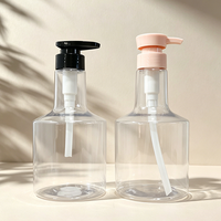 Botol Sampo PET 550ml, Botol Pompa Plastik Transparan untuk Sabun Mandi, Sabun Cuci Tangan, Kemasan Perawatan Pribadi, Custom OEM Pabrik