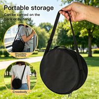 Tas Penyimpanan Bulat Portabel Tas Jinjing dengan Ritsleting untuk Roda Yoga Perlengkapan Berkemah Organizer Perjalanan Poliester Oxford
