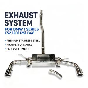 Échappement de performance Vortex en acier inoxydable 304 pour BMW Série 1 F52 120i 125i B48, silencieux arrière à double sortie avec valve - Product Image 1