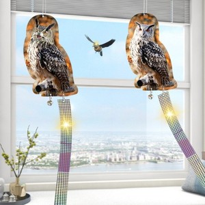 Prêt à expédier : Éloigne-oiseaux de vignoble en PP, étanche, avec cloche sonore et motif hibou réfléchissant pour ferme, verger et jardin - Product Image 6