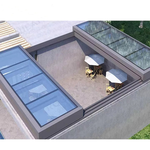 Điện cơ giới thiết kế hiện đại Low E khung hợp kim nhôm Skylight Tempered Glass Roof với sợi thủy tinh lưới trượt cửa sổ - Product Image 2