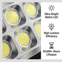 Projecteur LED haute puissance 300W, IP66, étanche, éclairage extérieur industriel, éclairage de stade, projecteur matriciel en aluminium moulé sous pression