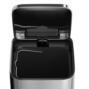 Defender series waste bin in acciaio inossidabile soft close rettangolo pattumiera bidone della spazzatura del bagno - Product Image 5