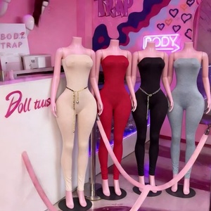 <span class=keywords><strong>Tuta</strong></span> Estiva da Donna Personalizzata con Fascia in Vita, Senza Spalline, con Spacco, Senza Maniche, Scollata sulla <span class=keywords><strong>Schiena</strong></span>, Aderente, Monospalla - Product Image 2