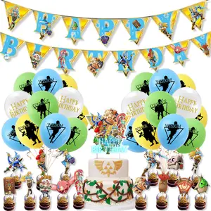 Jeu de légende Thème Balloon Party Supplies Zelda Birthday Banner Cake Topper Decoration Products Baby Shower Kid Party Globo K0101
