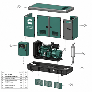 Generador Diésel de 100 kW con Certificación EPA, EAC, CE, ISO, SONCAP, UKCA, con Motor Cummins, Weichai, Perkins, Yuchai, Baudouin, Deutz, Kofo, Huadong, Aoling - Product Image 6