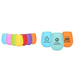 Vasos de Silicona Portátiles para Beber Vino, Estilo Americano, Ecológicos, con Logotipo Personalizado, para Fiestas - Product Image 2