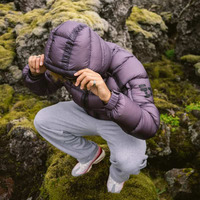 Veste d'hiver matelassée légère en nylon et polyester avec fermeture éclair, capuche chaude, style doudoune pour homme