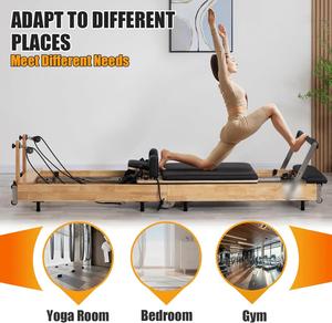 Máquina de Pilates Reformer Plegable para Gimnasio en Casa, Equipo de Fitness de Madera de Roble, Arce y Haya - Product Image 4