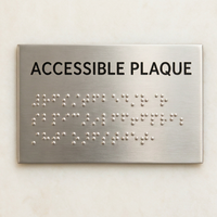 Plaque tactile en braille personnalisée conforme ADA, en acier inoxydable, étanche, pour hôtel, toilettes, accès handicapés, signalisation murale