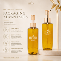 Bouteille de lotion cosmétique en plastique PET personnalisée de 170 ml, flacon pompe pour sérum capillaire, gel douche, shampoing, emballage