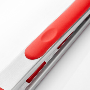 Plump Silicone Stainless Steel Tongs Heat Resistant Red Food Gripper For BBQ Steak Outdoor Cooking - Product Image 2