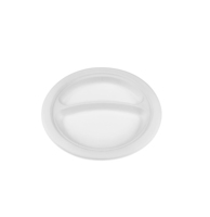 Assiette en papier compostable à 2 compartiments de 9 pouces, biodégradable, en bagasse de canne à sucre, assiette à salade divisée jetable