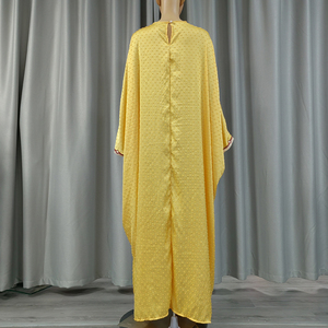 Abaya musulmana para mujer, vestidos largos, colgante de cuello en V de Dubái, Mangas de murciélago, vestido de caftán africano de pavo, moda BouBou Dashiki Canga - Product Image 3