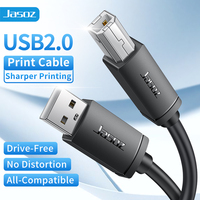 Câble de données USB 2.0 Jasoz 0,5 m noir, charge rapide 3A, type B mâle, tressé, cuivre pur, pour ordinateur, imprimante, scanner, usage bureautique