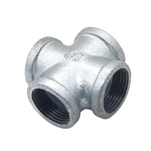 Initiative supplier NPT female malleable cast iron pipe fittings 4 way for drainage system