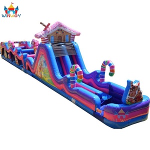 Nuevo Diseño de Pista de Obstáculos Inflable Candyland de 85 pies de Largo para Alquiler con Material de PVC de 0.55mm, Garantía de 3 Años y Logotipo Personalizado - Product Image 3