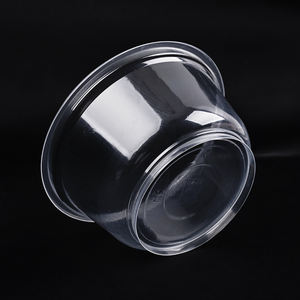 Mangkuk cinta BPA ramah lingkungan mangkuk plastik sekali pakai dengan tutup jepret untuk mie Pizza Salad jeli Layanan Pengiriman Makanan - Product Image 2