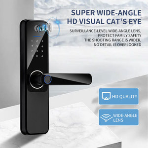 QLEUNG Smart <b>Lock</b> S802max WiFi Fingerprint Password Card <b>Key</b> Door <b>Lock</b> With Cat Eye Surveillance Wide Angle Lens - Product Image 1