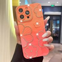 Nouvel arrivage Housse de protection en TPU multicolore avec fleur en diamant pour iPhone 11 12 13 14 16 Pro Max Protecteur d'accessoires mobiles
