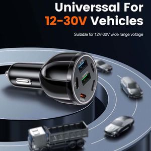 Chargeur de voiture magnétique USB+PD 30W 6 ports Type-C QC3.0 ignifuge à charge rapide pour téléphone et ordinateur portable - Product Image 6