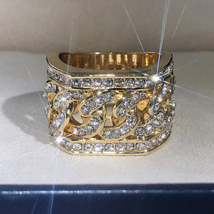 Anello da Uomo con Strass Stile Hip Hop, Gioielli Moda Streetwear - Product Image 2