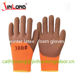 Para <span class=keywords><strong>Winter</strong></span> Terry Brush Guantes Recubiertos de látex de espuma de trabajo de invierno 300 # guantes de nailon - Product Image 6