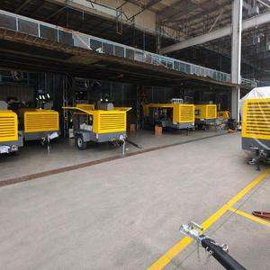 Atlas Copco Portable 250 CFM 12 bar diesel Screw Vacuum Mobile air Compressor with Jack Hammer <b>Sandblaster</b> - Product Image 3
