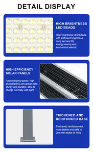 Lampe solaire de rue hybride tout-en-un intégrée, extérieure, du crépuscule à <span class=keywords><strong>l</strong></span>'<span class=keywords><strong>aube</strong></span>, industrielle, IP65, LED solaire pour les parkings - Product Image 5