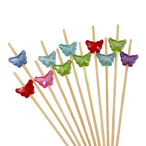 Bâtonnets de fruits dégradables de brochettes de bambou papillon coloré de 12cm pour le camping - Product Image 2