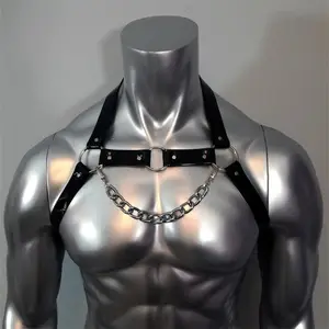 Người đàn ông tôn sùng tình dục ngực da khai thác thắt lưng có thể điều chỉnh bdsm cơ thể đồng tính bondage khai thác dây đeo Rave gay quần áo cho người lớn quan hệ tình dục