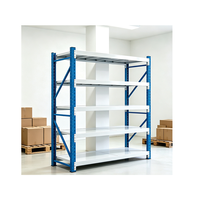 Étagère de stockage industrielle BOXUE 200 kg en acier perforé sans boulons, rayonnages industriels à poteaux, revêtement électrostatique en poudre