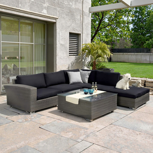 Muebles de exterior modernos para patio de <span class=keywords><strong>Casablanca</strong></span>, juego de sillas de sofá de mimbre para patio, hoteles, parques, granjas, metal duradero - Product Image 5
