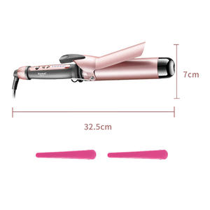 Plancha de pelo Kemei de 32 mm con iones, calentamiento rápido y temperatura ajustable para uso en dormitorios estudiantiles - Product Image 3