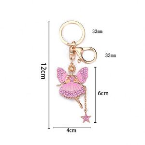 Pendant Charm Decoration for Handbag Backpack Keyring Metal Rhinestone Flying Angel Ballet Girl <b>Keychain</b> for Girls Women Lady - Product Image 2