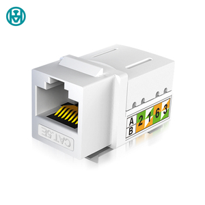 เอนแมน RJ45 Cat5E Cat6 ขั้วต่อเคาน์เตอร์แบบเจาะรู สีขาว ไม่มีฉนวน โมดูลอีเธอร์เน็ต <span class=keywords><strong>KU8</strong></span> ตัวเรือนพีซี - Product Image 3
