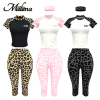 Ensemble imprimé animal Milena, best-seller - Veste zippée et pantalon capri, ensemble deux pièces, style sport décontracté, personnalisable