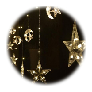 Cortina <span class=keywords><strong>de</strong></span> <span class=keywords><strong>luces</strong></span> Led con forma <span class=keywords><strong>de</strong></span> luna y estrellas, iluminación decorativa para exteriores, para bar - Product Image 6