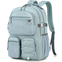 Sacs d'école classiques respirants en polyester imperméable, sacs à dos pour étudiants avec plusieurs poches pour les voyages en plein air, adolescents