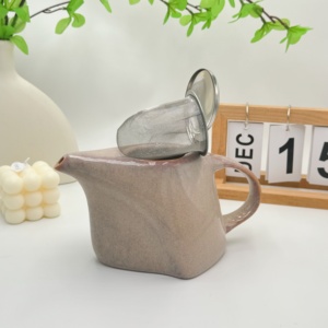 Tetera de Cerámica Hecha a Mano con Filtro, Tetera de Cerámica con Infusor, Juego de Café y Té, Cafetera de Cerámica de 700 ml, Juego de Té Árabe - Product Image 3