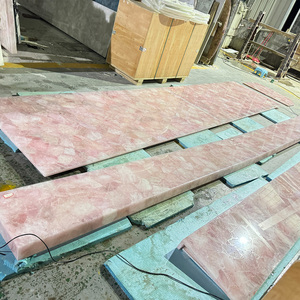 Hồng Hồng thạch anh mờ Vanity chìm bề mặt rắn bán đảo Countertop - Product Image 4