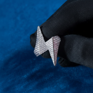 Sparks Vista แฟชั่นฮิปฮอป3D แหวนเพชรสายฟ้าผ่า925เงินสเตอริงสำหรับผู้ชายได้รับการรับรองราคาขายส่ง - Product Image 1