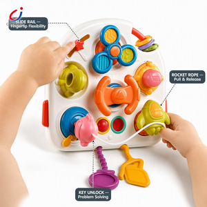 Juguetes Montessori Chengji, Desarrollo Cognitivo, Actividad para Niños Pequeños, Tablero de Actividades 3 en 1 Colorido, Habilidades Motoras Finas, Aprendizaje Temprano - Product Image 2
