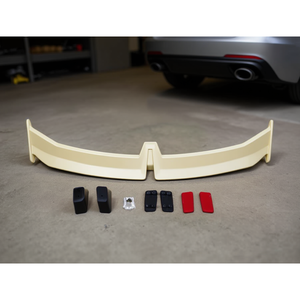 Alerón Trasero Blanco Mate para Automóvil, Estilo Tuning, Material ABS, Instalación con Cinta Adhesiva y Tornillos, Diseño de Placa Recta, Modelo M0946 - Product Image 2