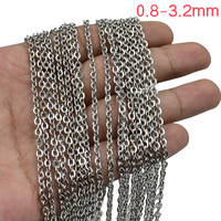 Collar de Cadena Plana de Acero Inoxidable 316L con Cruz, Chapado en Oro de 18K, Cadena Delgada Soldada de Múltiples Especificaciones