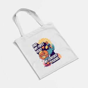 Sac fourre-tout en toile personnalisé DLBZ de haute qualité, durable et écologique, avec motif de dessin animé, idéal pour la fête des pères et les fêtes - Product Image 2