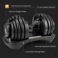 Haltères de musculation numériques réglables pour la vente en gros, 24 kg, 90 lb, 40 kg
