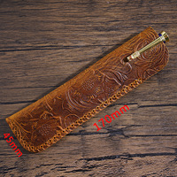 Étui portable en cuir véritable pour un seul stylo, pochette en cuir de vachette de qualité supérieure pour Apple Pencil, étui double pour stylos, motif gravé, fermeture éclair personnalisable