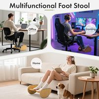 Repose-pieds en bambou pour le travail sous le bureau, 2-en-1, réversible, à bascule, réglable, ergonomique, personnalisable en couleur et logo